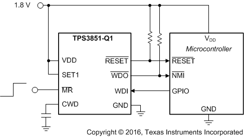 TPS3851-Q1 全集成微控制器监控电路