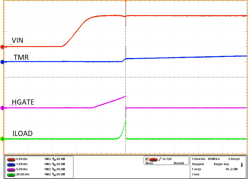 LM74900-Q1 LM74910-Q1 LM74910H-Q1 具有过流保护功能的器件启动