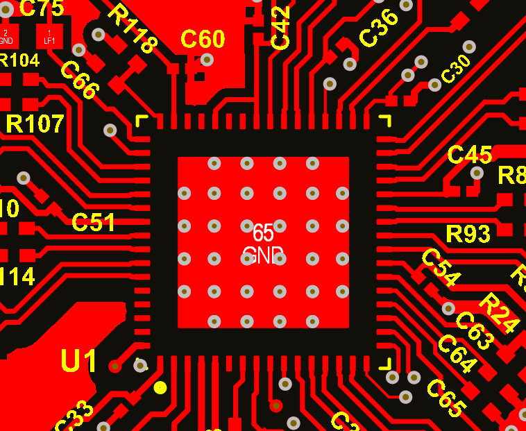 LMK5C22212A LMK5C22212A 的 PCB 布局示例，顶层