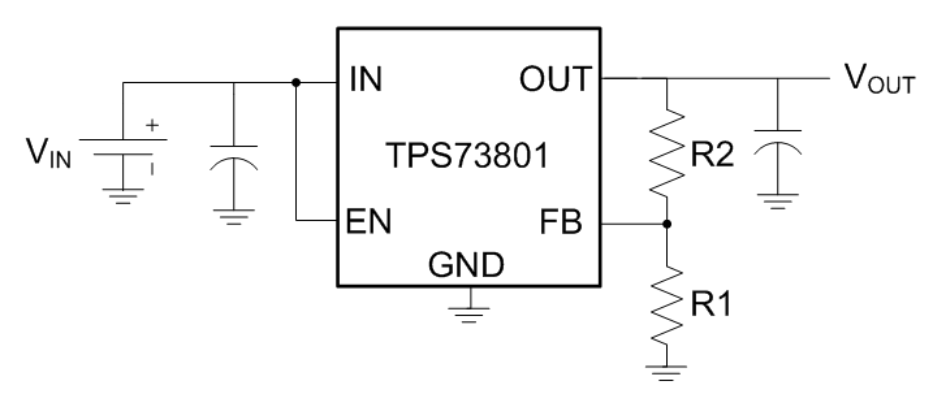 TPS73801 Adjustable Operation
