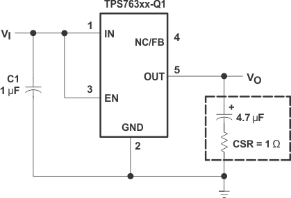 TPS763-Q1 典型应用电路