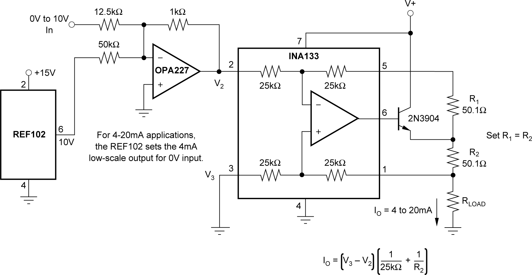 INA133 INA2133 精密电压至电流转换