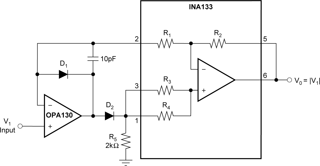 INA133 INA2133 精密绝对值缓冲器