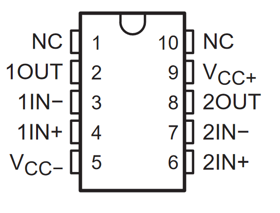 TLE2061 TLE2061A TLE2062 TLE2062A TLE2064 TLE2064A TLE2061M TLE2061AM TLE2061BM TLE2062M TLE2062AM TLE2062BM TLE2064M TLE2064AM TLE2064BM TLE2062 和 TLE2062A U 封装 （顶视图）