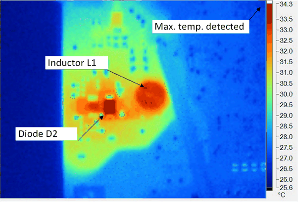 TIDA-00176 热像图、24V 输入、满载、22°C 环境温度