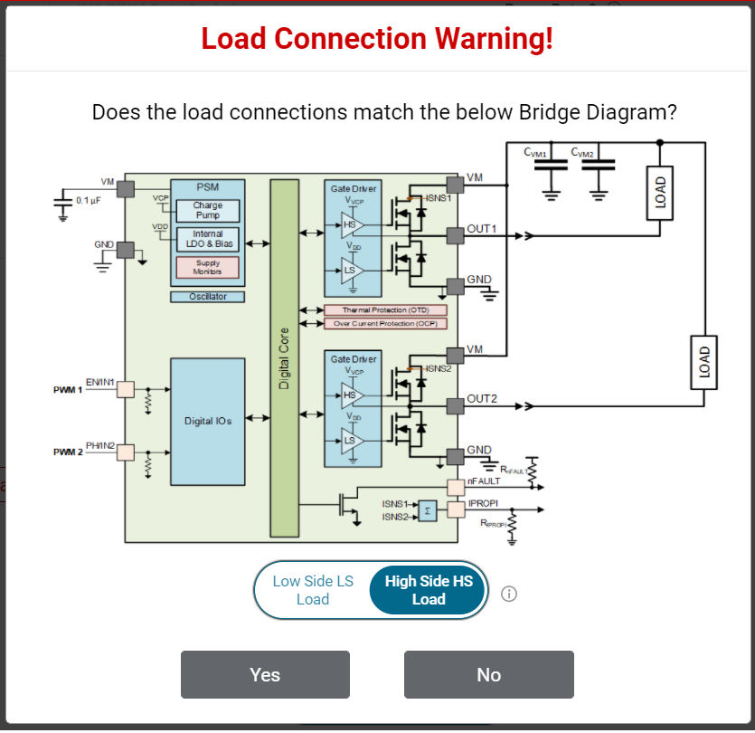 DRV8243S-Q1EVM, DRV8243H-Q1EVM, DRV8244S-Q1EVM, DRV8244H-Q1EVM, DRV8245S-Q1EVM DRV824x 和 DRV826x 独立半桥模式高侧和低侧负载连接