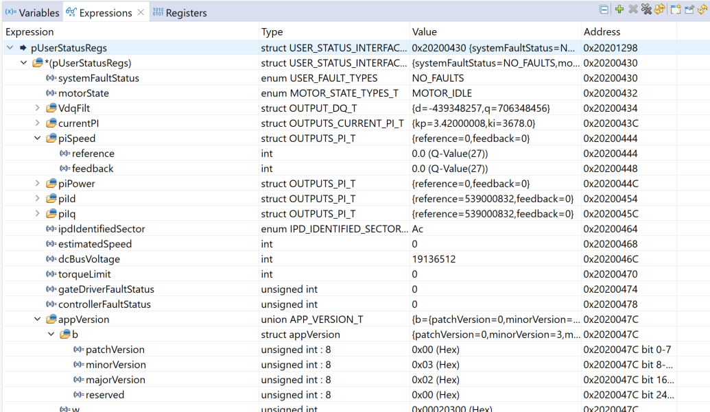  CCS 调试模式下的用户状态寄存器