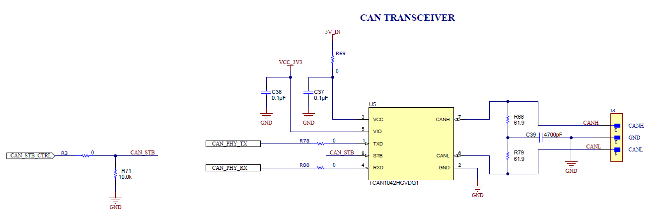 IWRL6432AOPEVM EVM 中使用的 CAN FD PHY