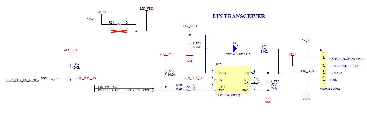 IWRL6432AOPEVM LIN PHY 接口