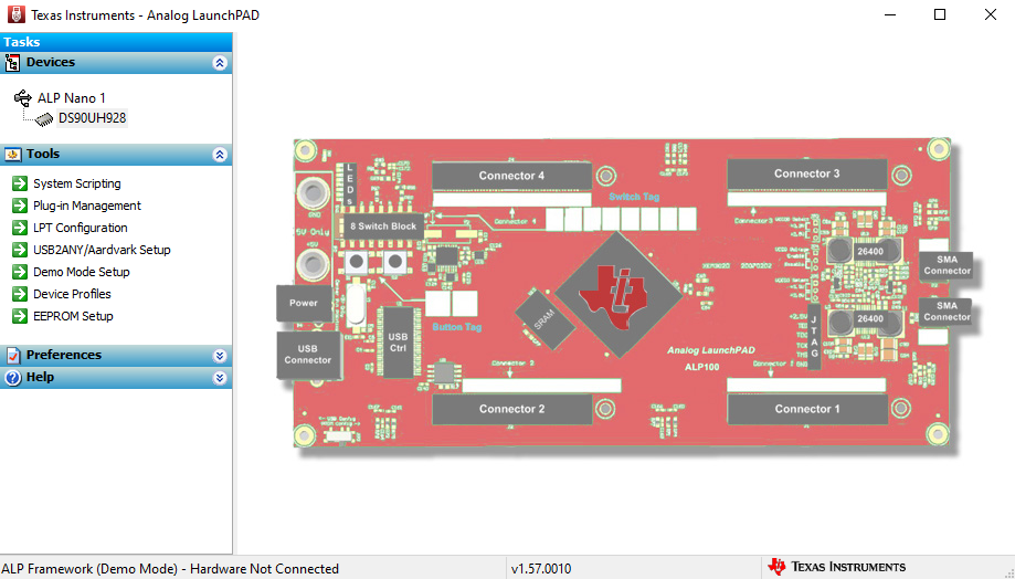DS90UB928QEVM ALP 启动屏幕