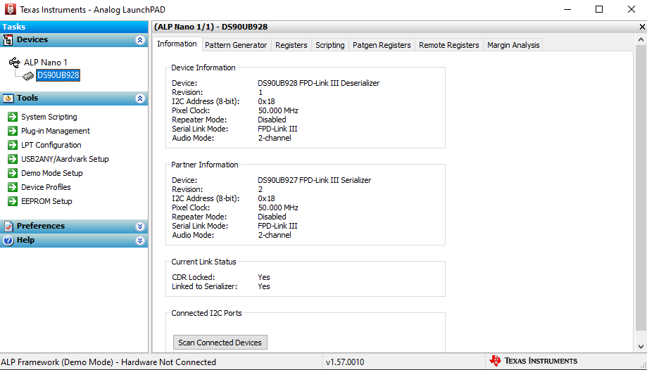 DS90UB928QEVM 信息选项卡