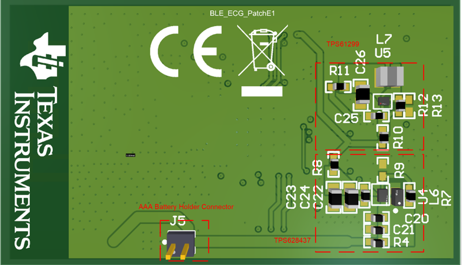 TIDA-010270 BLE 板底视图（不带纽扣电池座）