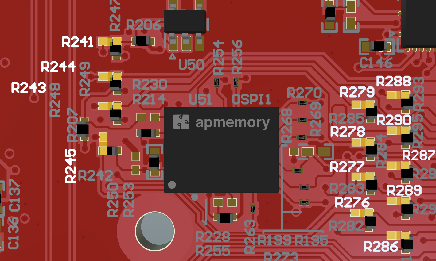 LP-AM261 OSPI1 扩展连接器 - 组装电阻器