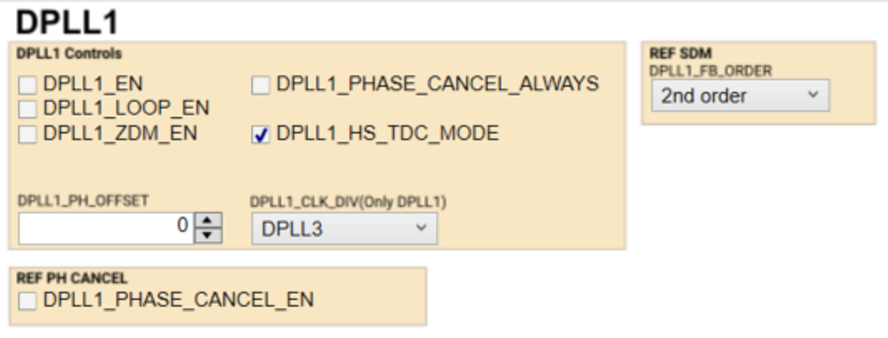 LMK5C33414AEVM 主要 DPLL 控件