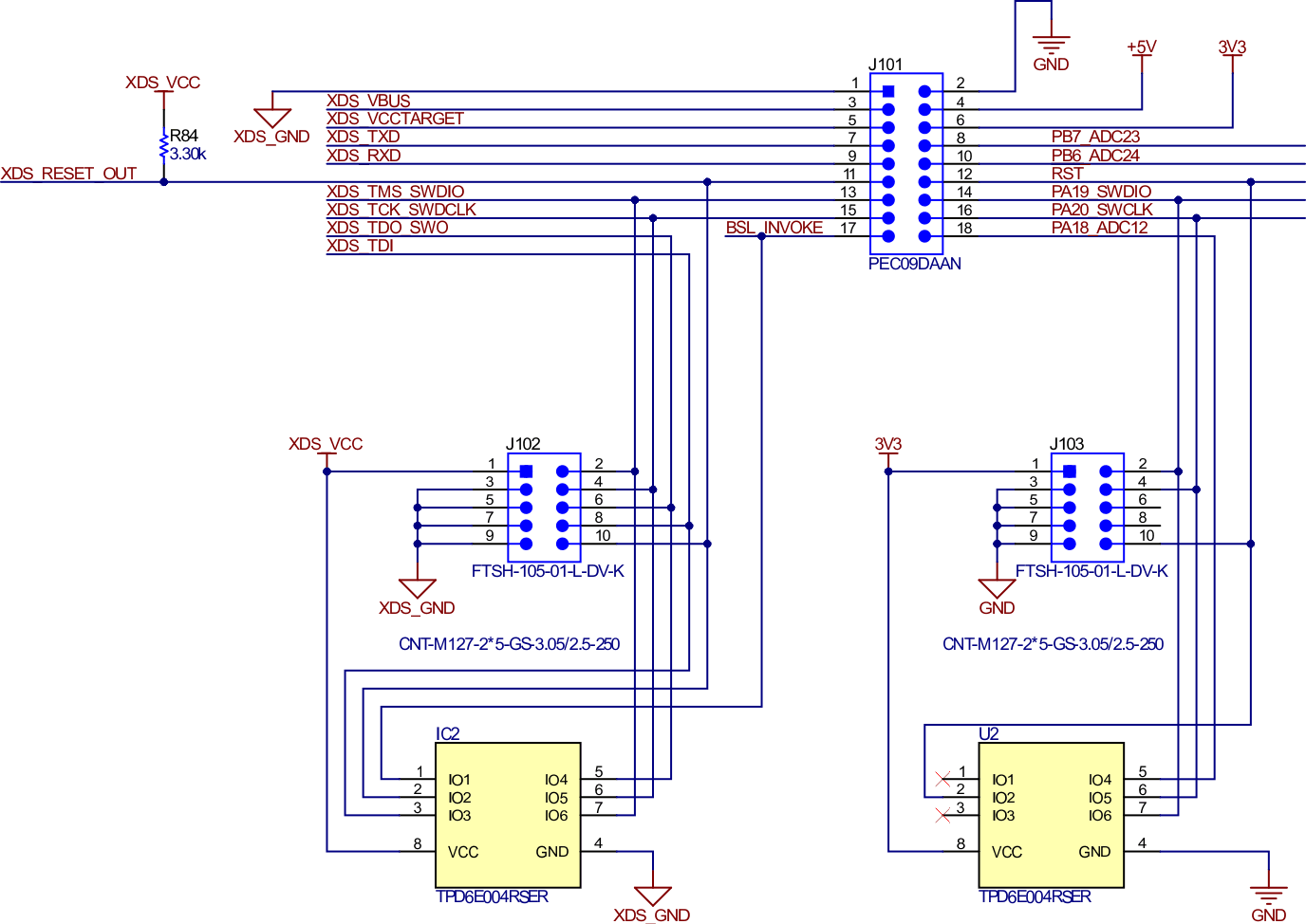 LP-MSPM0C1106EVM LP-MSPM0C1106 目标器件原理图