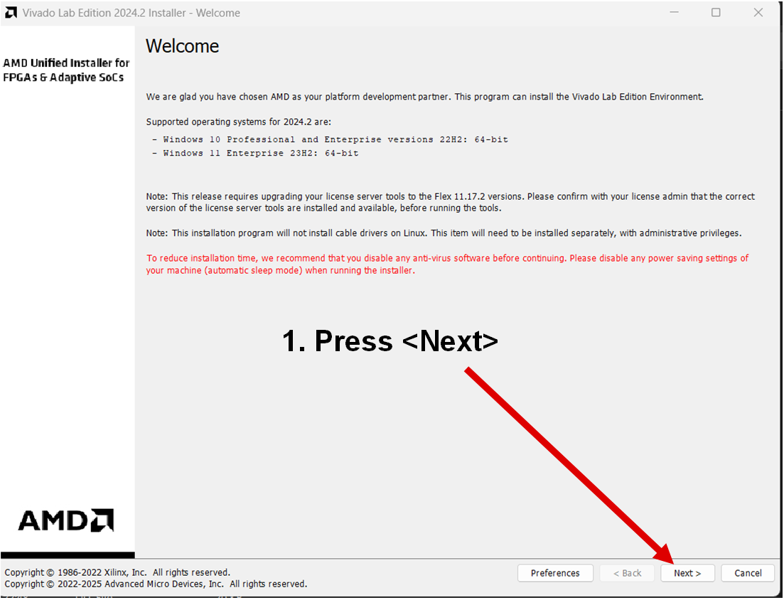 DAC39RF12EVM 安装 Vivado Lab Tools