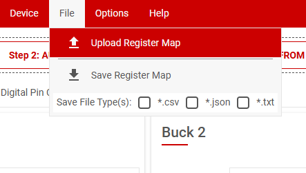 TPS65214EVM 保存和加载寄存器选项