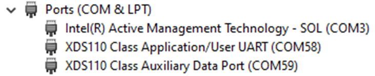 LAUNCHXL-F29H85X LaunchPad XDS110 COM 端口