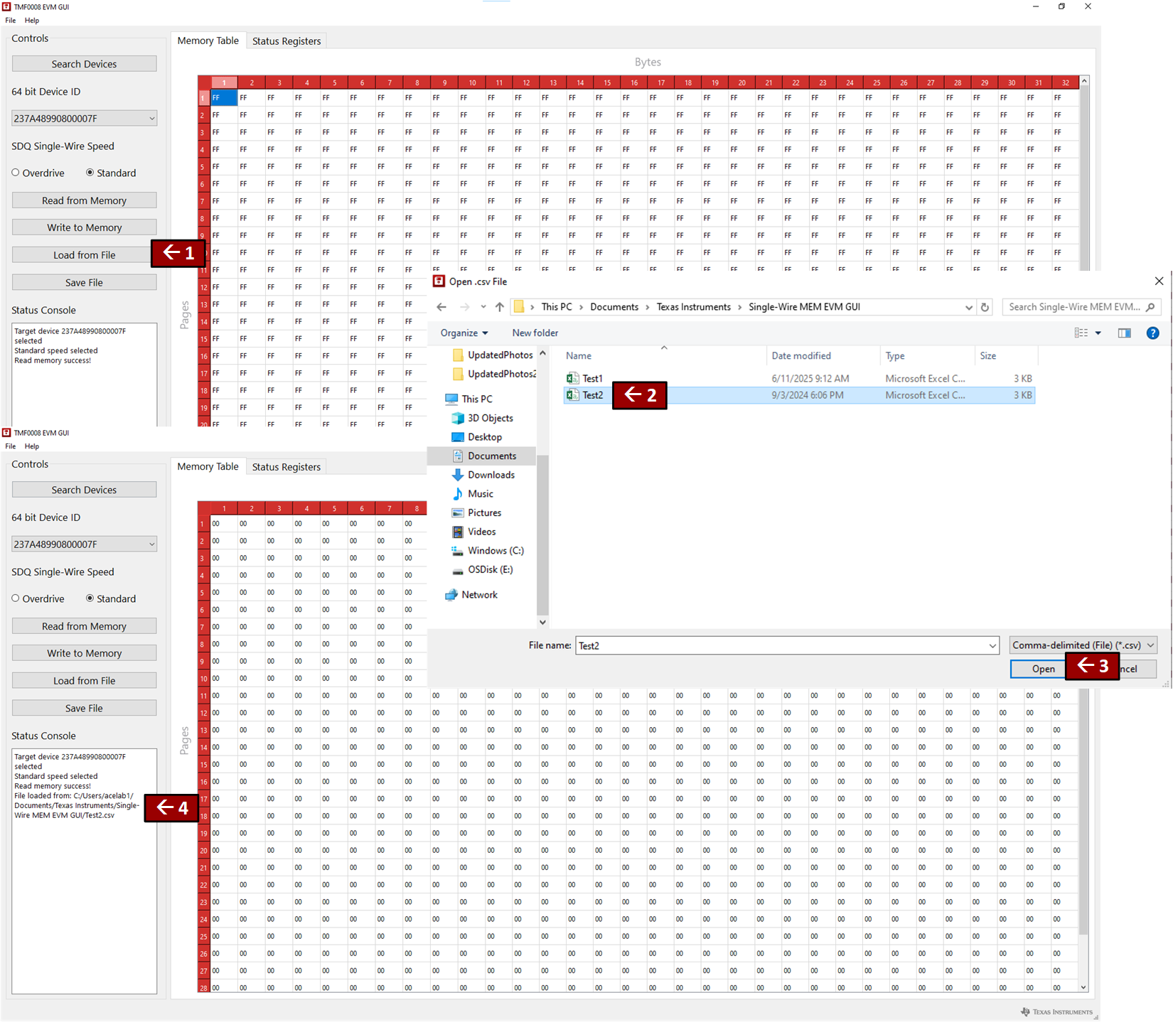 TMF0020EVM, TMF0064EVM 文件加载过程