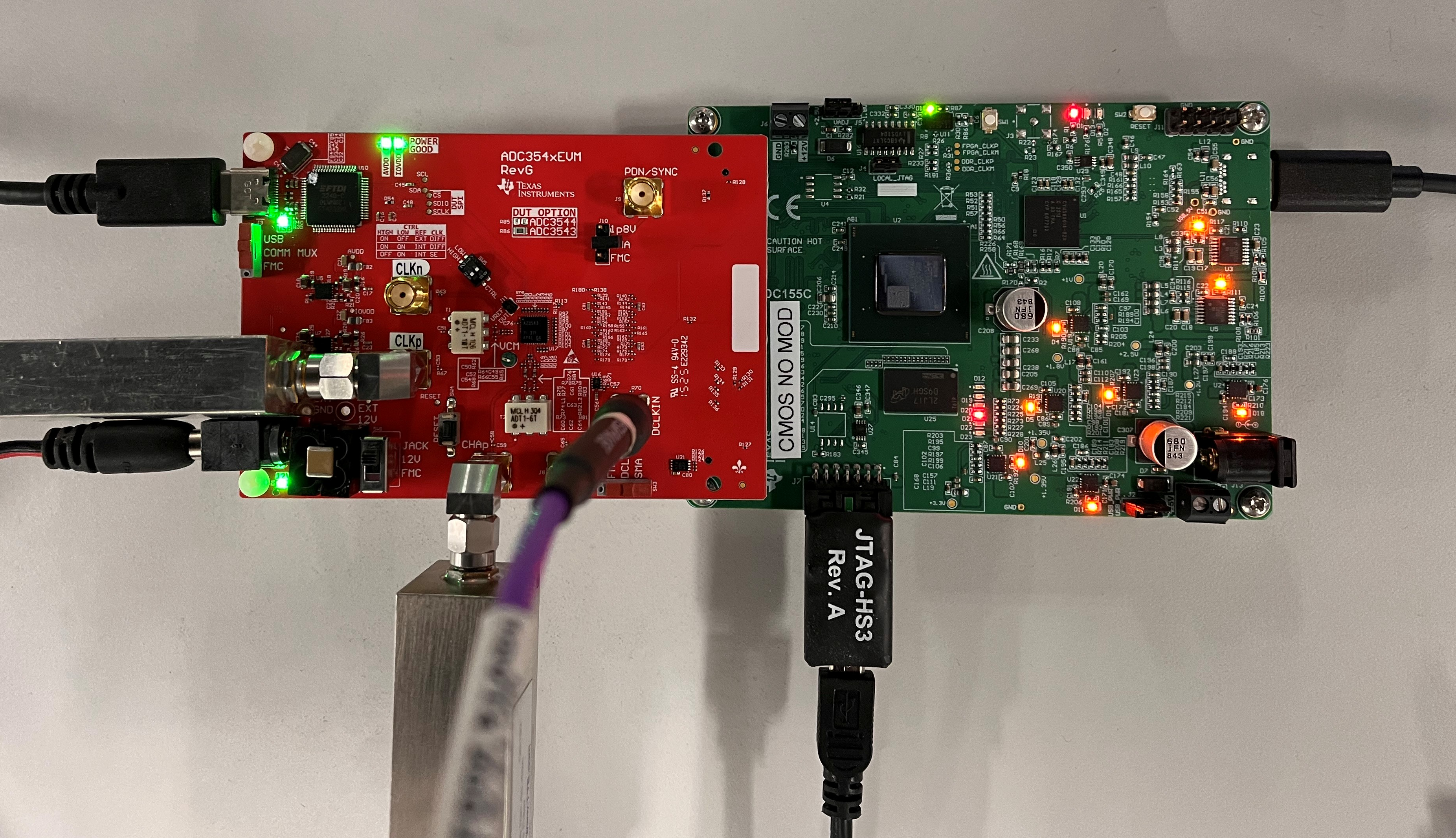 ADC3543EVM ADC3544EVM TSWDC155EVM 已上电