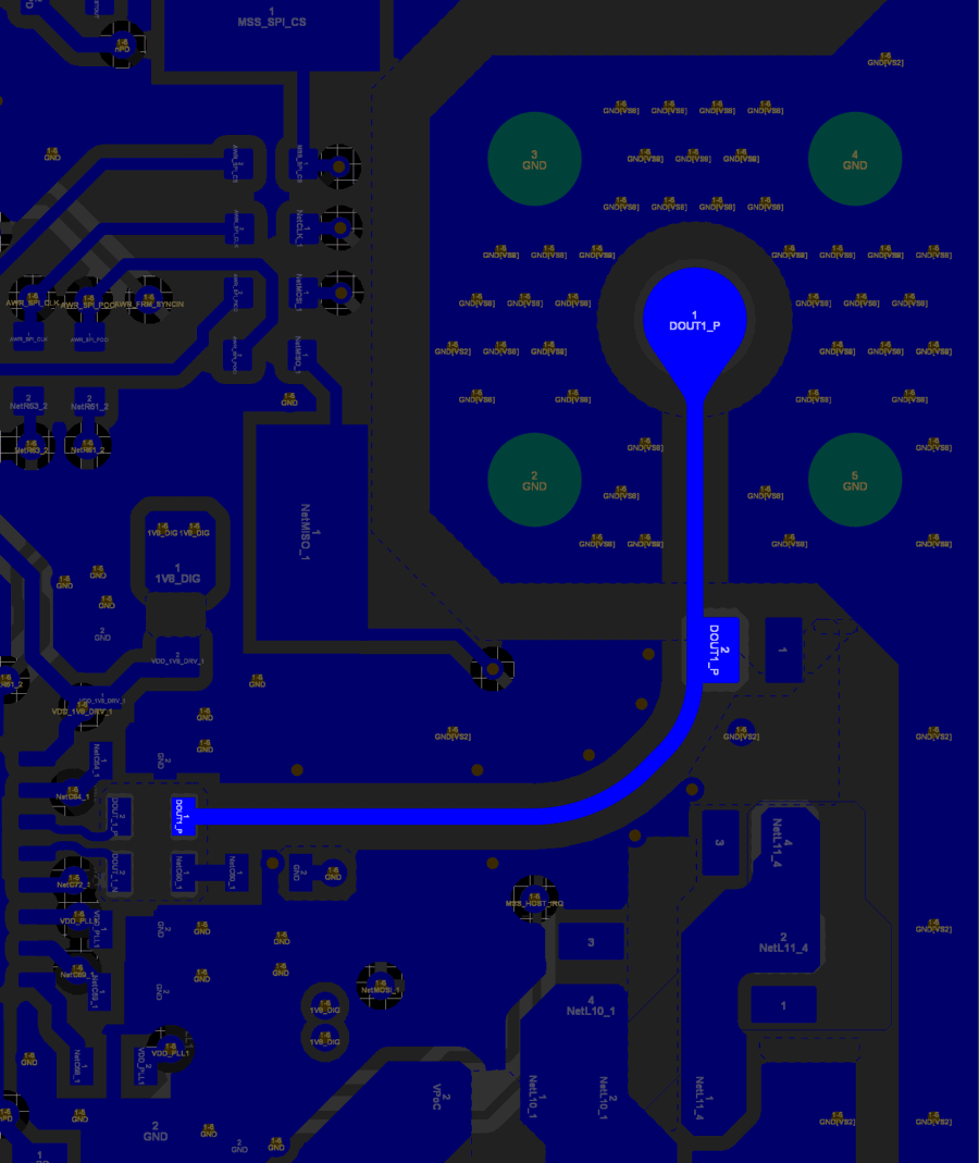 TIDA-020093 FPD-Link™ DOUT1_P PoC 布线