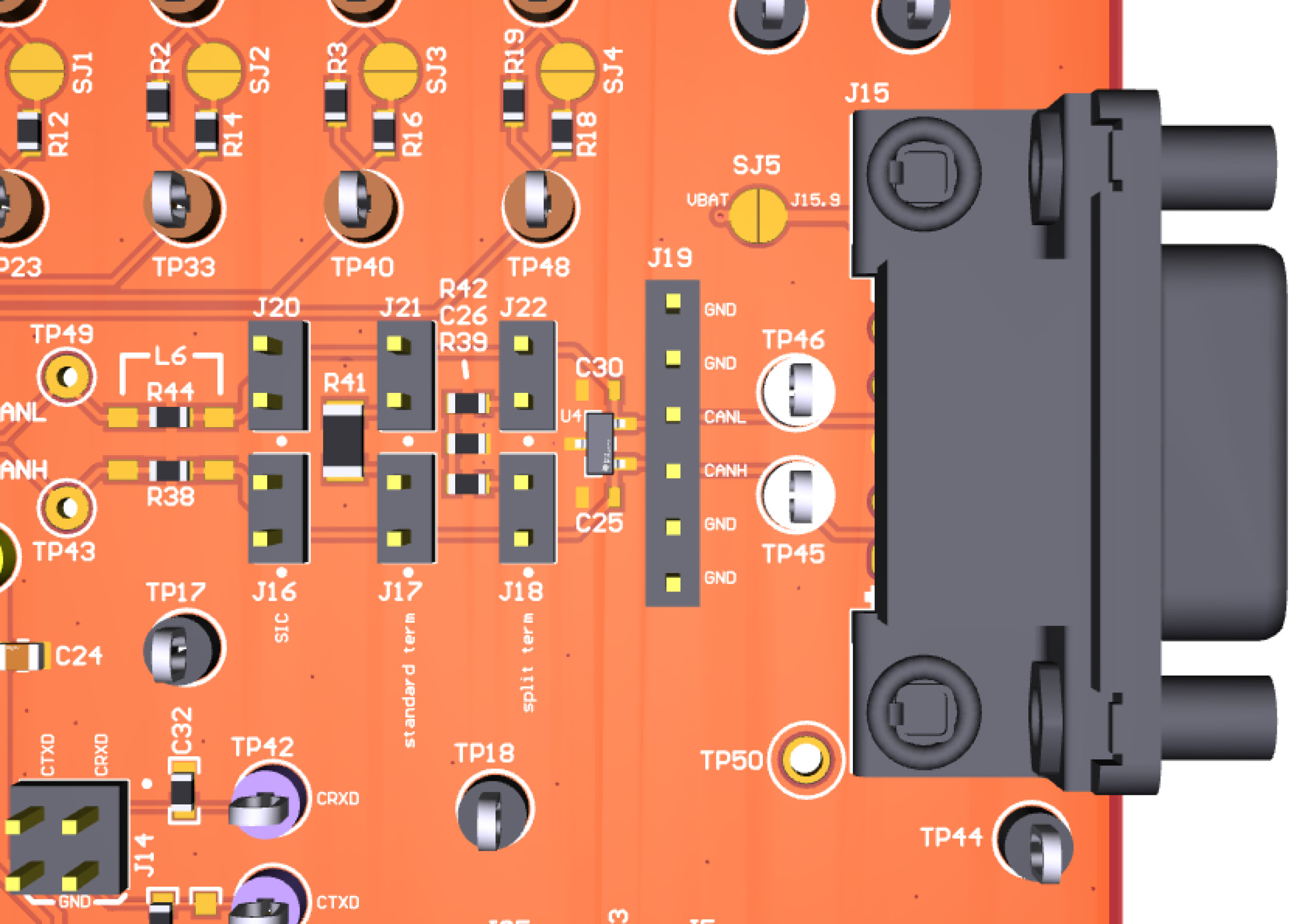 TCAN24XXEVM CAN FD 电路